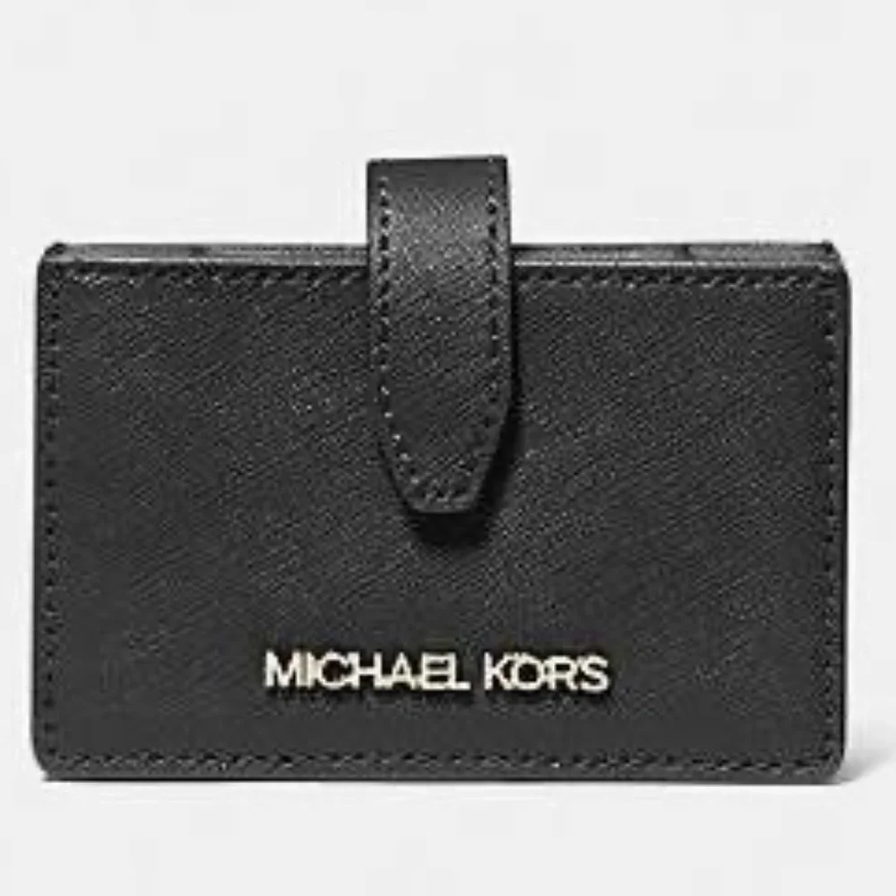 Michael Kors Jet Set Accordion Leather Card Case in Black NWT
